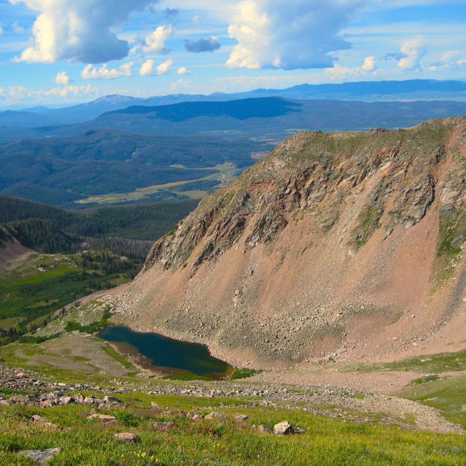 Ruby Jewel Lake from atop Clark Peak, Colorado