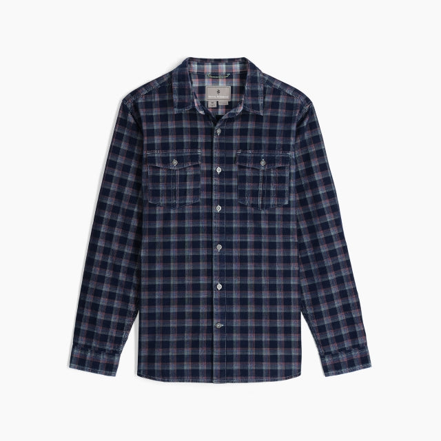 Royal Robbins Men's Covert Cord Organic Cotton L/S Deep Blue Pioneer Pld