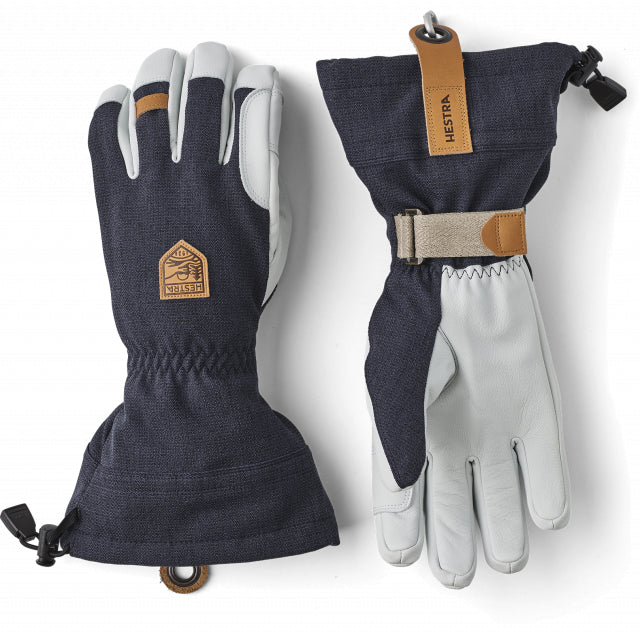 Hestra Army Leather Patrol Gauntlet - 5 finger Navy