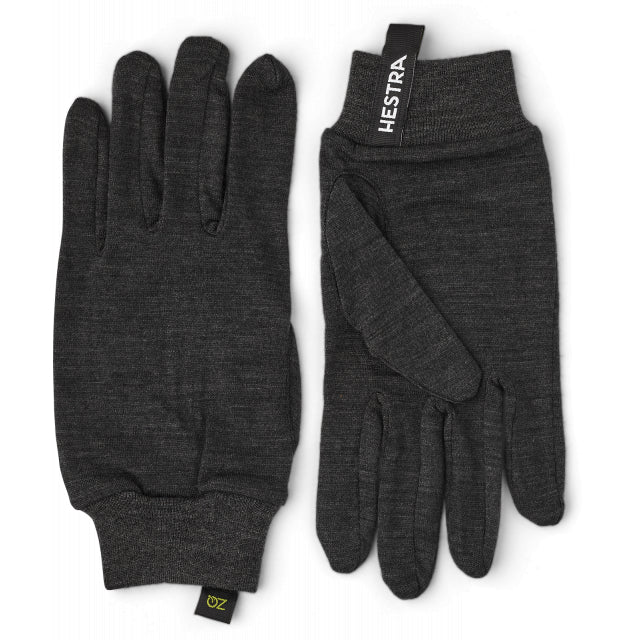 Hestra Merino Wool Liner Active - 5 Finger Charocoal