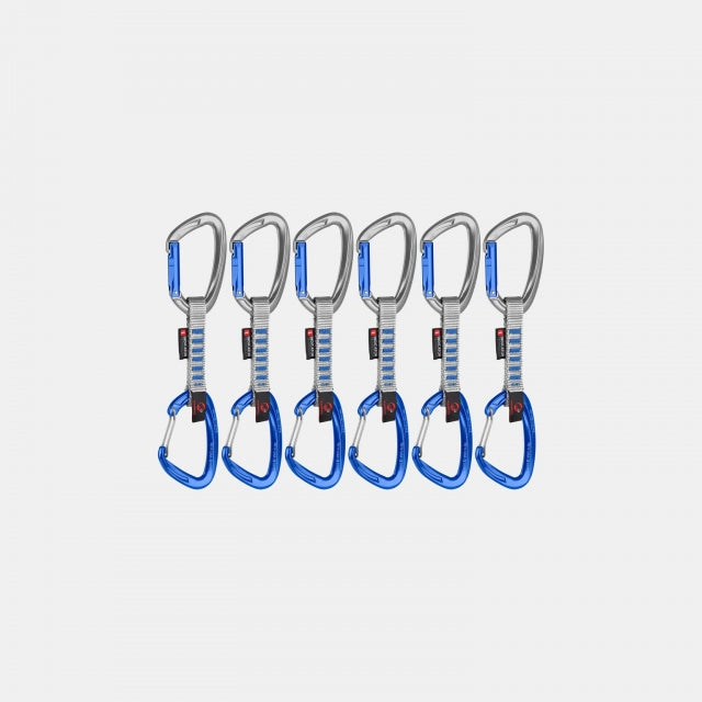 Mammut Crag Keylock Wire 10 Cm Indicator 6-pack Quickdraws 32200 Straight Gate/Wire Gate, silver-ultramarine