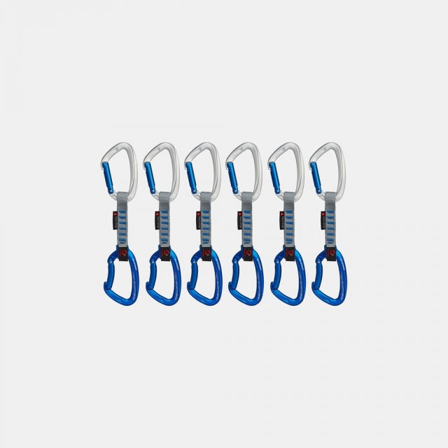 Mammut Crag Keylock 10 Cm Indicator 6-pack Quickdraws 33200 Straight Gate/Bent Gate Key Lock, silver-ultramarine