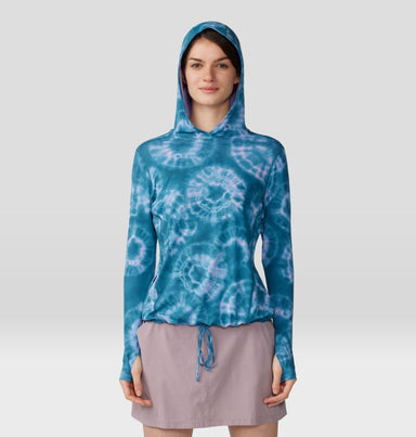 Mountain Hardwear Crater Lake Long Sleeve Hoody Baltic Blue Spore Dye Print
