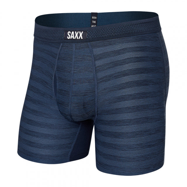 Saxx Droptemp Cooling Mesh Boxer Brief Fly Dark Denim Heather