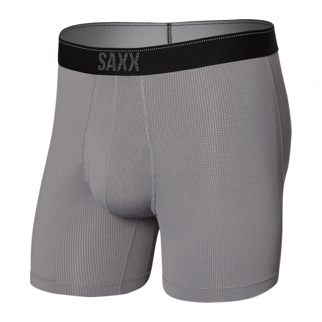 Saxx Mens Quest Quick Dry Mesh Boxer Brief Fly Dark Charcoal Ii