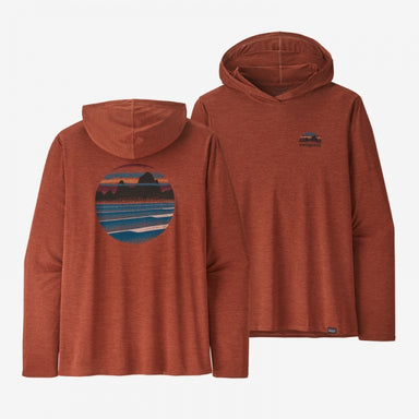 Patagonia Cap Cool Daily Graphic Hoody Skyline Stencil: Burl Red X-Dye