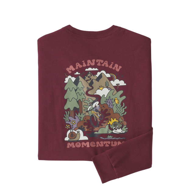 Patagonia Long-sleeved Maintain Momentum Pocket Responsibili-tee Sequoia Red
