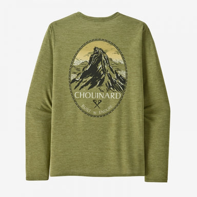 Patagonia Men's L/S Cap Cool Daily Graphic Shirt - Lands Chouinard Crest: Buckhorn Green X-Dye