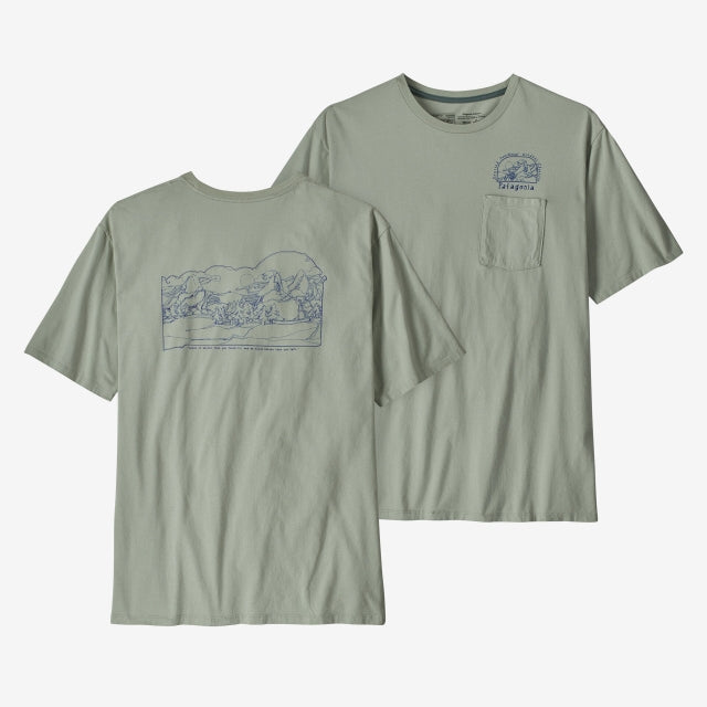 Patagonia Lost And Found Organic Pocket T-shirt Sleet Green