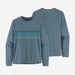 Patagonia L/s Cap Cool Daily Graphic Shirt Line Logo Ridge Stripe: Light Plume Grey X-Dye