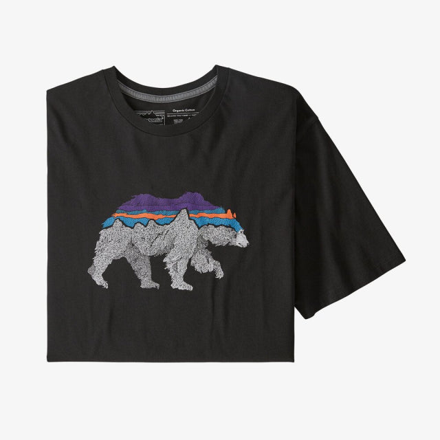 Patagonia Back For Good Organic T-shirt Black w/Bear