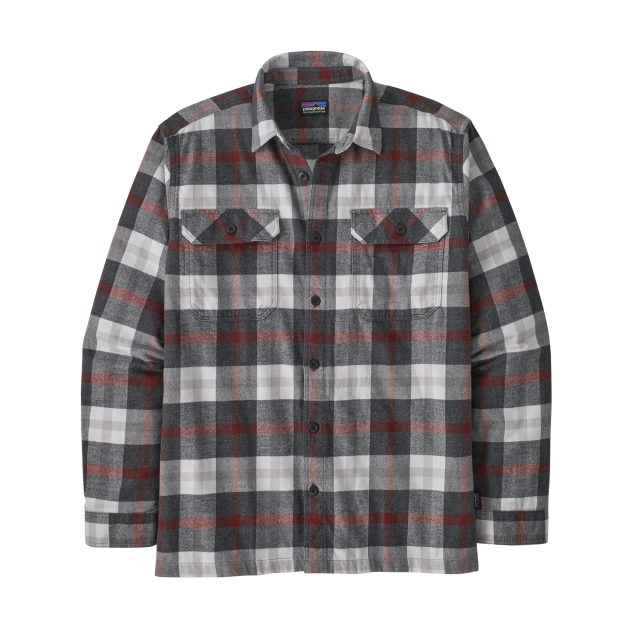 Patagonia L/s Organic Cotton Mw Fjord Flannel Shirt Forage: Ink Black