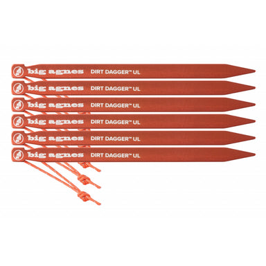 Big Agnes Dirt Dagger Ul 6" Tent Stakes: Pack Of 6 Orange