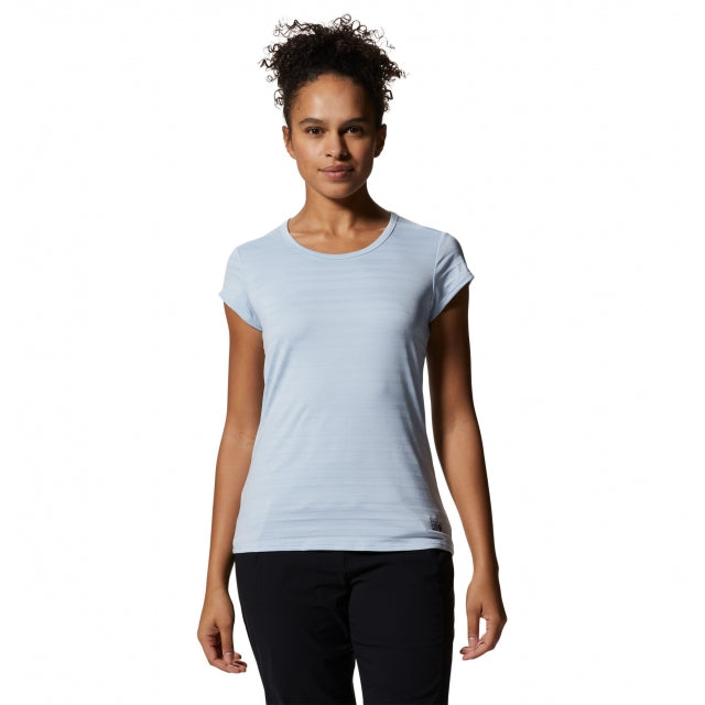 Mountain Hardwear Women's Mighty Stripe Short Sleeve Arctic Ice