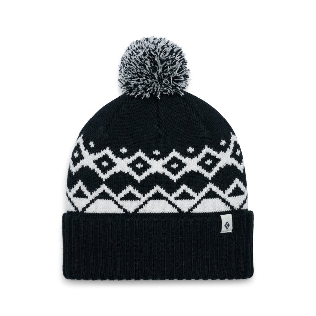 Black Diamond Tom Pom Beanie Black-White