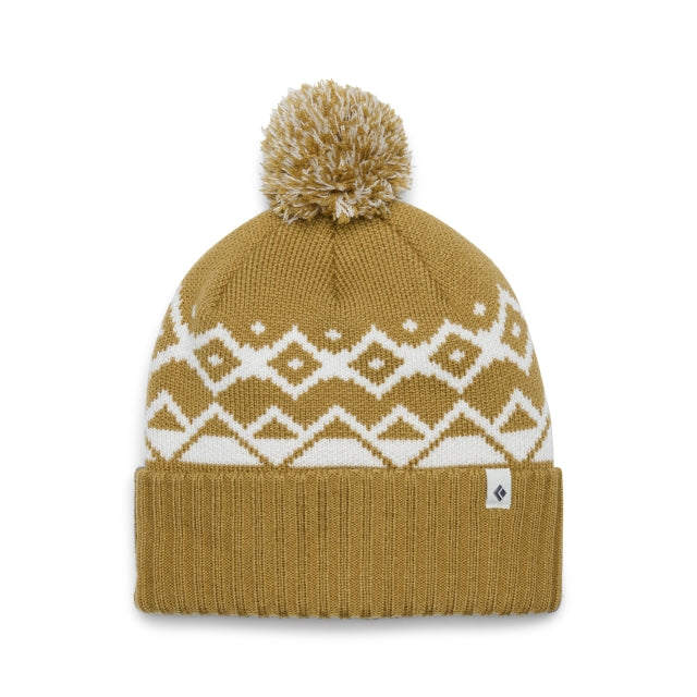 Black Diamond Tom Pom Beanie Flax-White