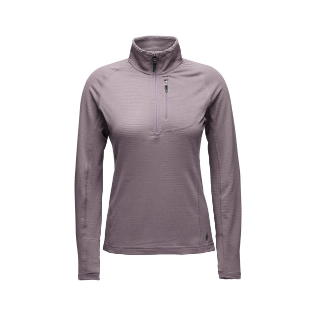 Black Diamond Womens Coefficient Lt Quarter Zip Pullover Dark Mauve