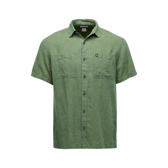 Black Diamond Mens Scenic Route Short Sleeve Shirt Deep Woods-Sulpher Green