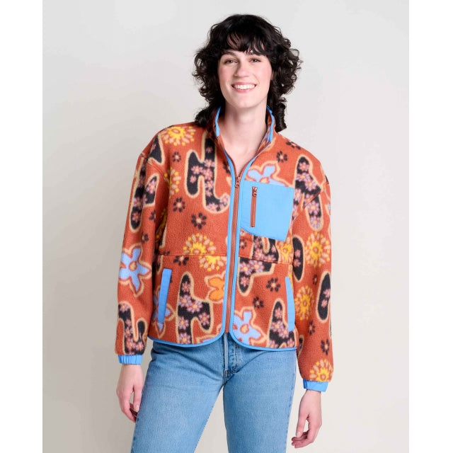 Toad&co Campo Fleece Jacket Cinnamon Folk Art Print