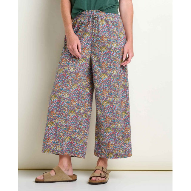 Toad&Co Womens Sunkissed Wide Leg Pant II pacific blue print
