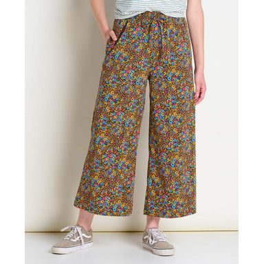 Toad&Co Women's Sunkissed Wide Leg Pant II Black Micro Floral Print