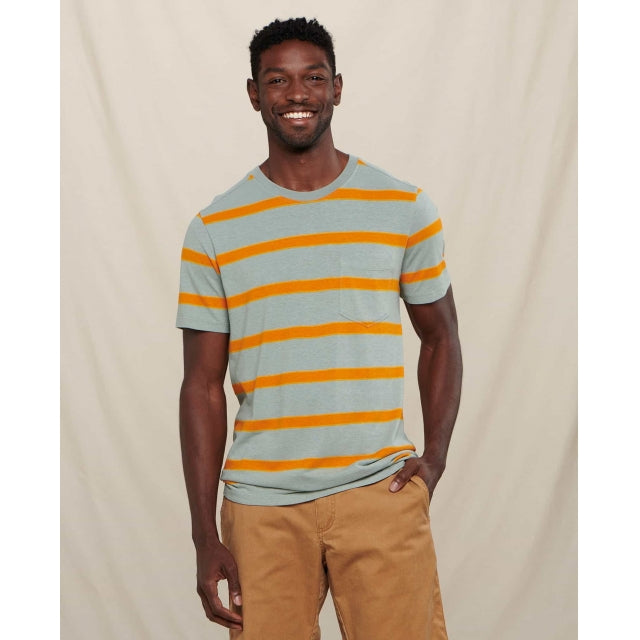 Toad&co Grom Hemp Ss Crew Pale Slate Wide Stripe