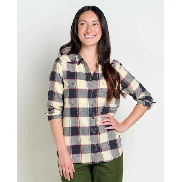 Toad&Co Womens Re-Form Flannel LS Shirt chestnut check