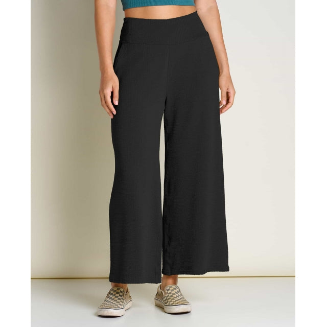 Toad&co Chaka Wide Leg Pant Black Pansy Print