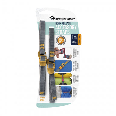 Sea to Summit Acc. Straps w hook release (pair) 10 mm / 3/8" webbing