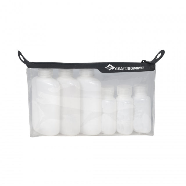 Sea To Summit Travelling Light Tpu Clear Zip Pouch With 6 Bottles Tsa Carry On Size