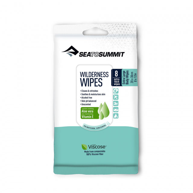 Sea To Summit Trek And Travel Wilderness Bath Wipes - Xl - 8 Per Pack