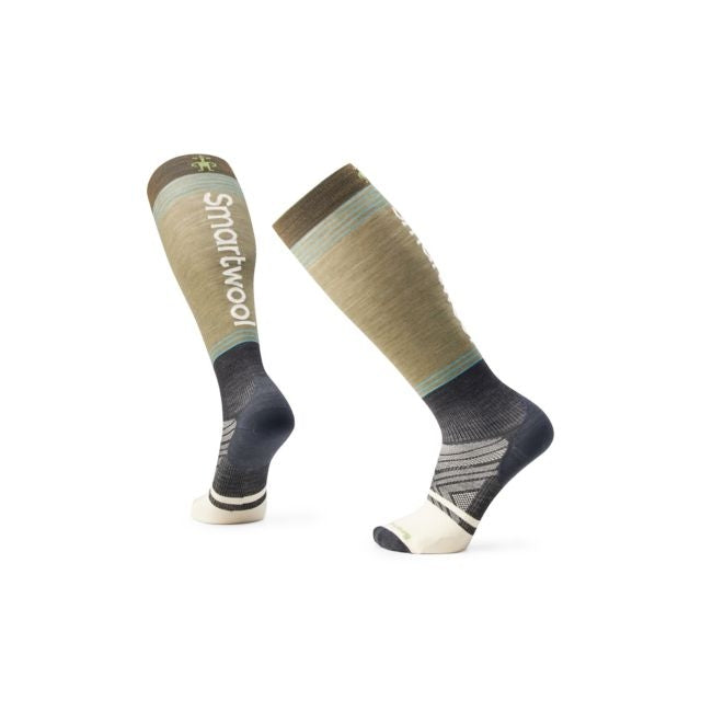 Smartwool Ski Zero Cushion Logo Over The Calf Socks Winter Moss