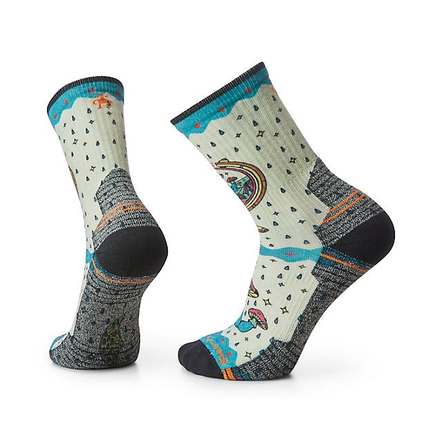 Smartwool Hike Light Cushion Explore The Unknown Print Crew Socks Natural