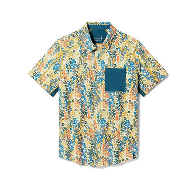 Smartwool Everyday Short Sleeve Button Down Almond Meadow Print