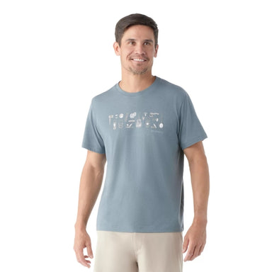 Smartwool Gone Camping Graphic Short Sleeve Tee Pewter Blue