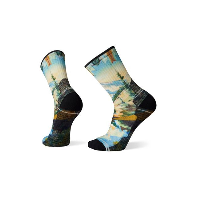 Smartwool Phd Hike Lc Print Crew Mist Blue