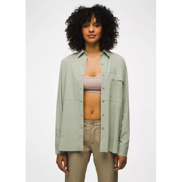 Prana Railay Ls Button Down Juniper Green