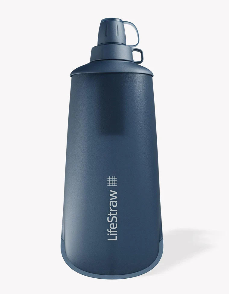 Lifestraw Peak Series Collapsible Squeeze Water Bottle Filter System; 1 L Anthracite