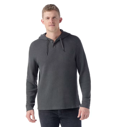 Smartwool Waffle Henley Hoodie Charcoal