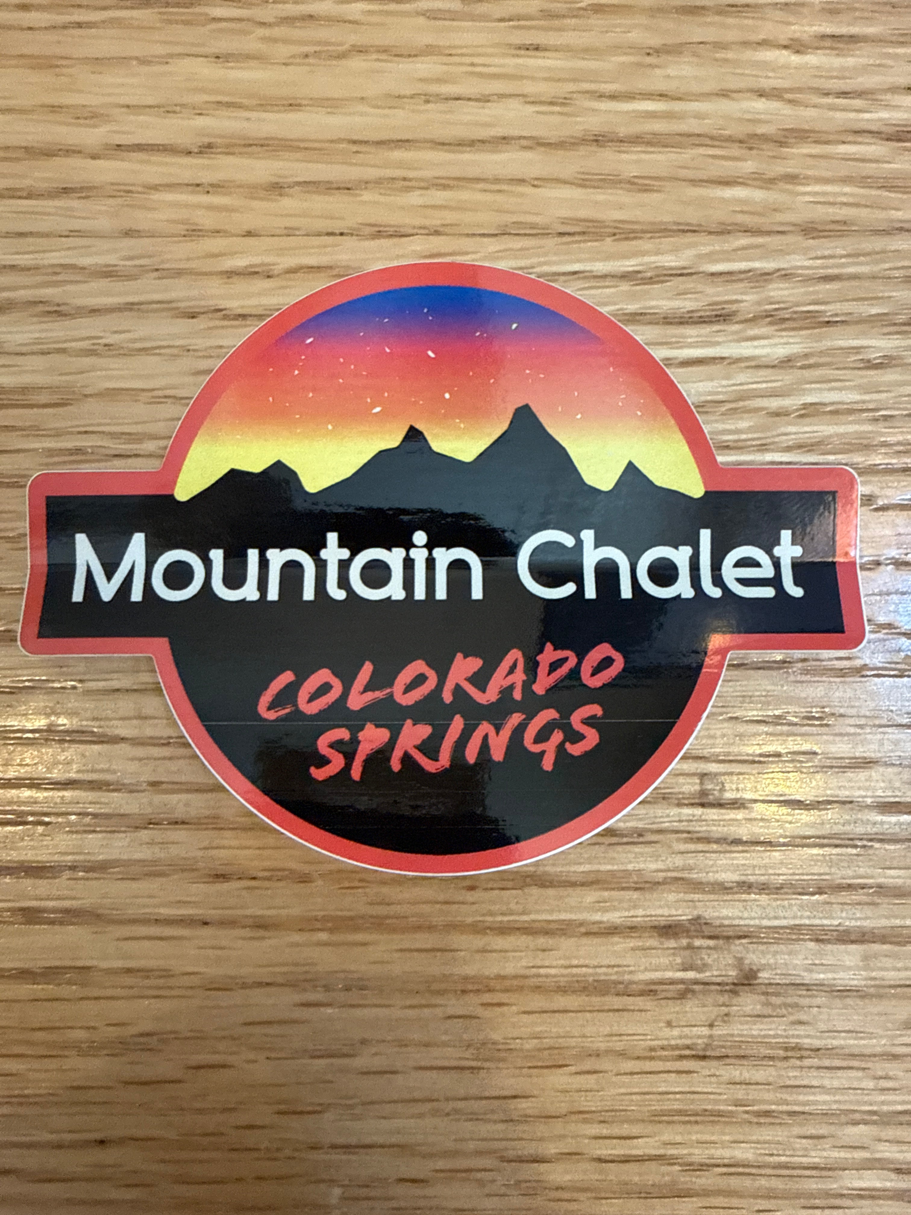 Mountain Chalet Die Cut Sticker