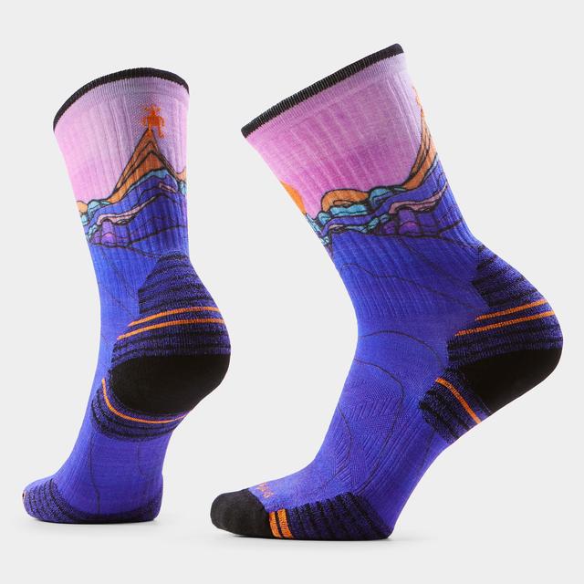 Smartwool Hike Mountain Sunrise Print Crew Socks Deep Navy Deep Navy