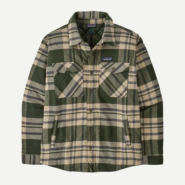 Patagonia Lightweight Insulated Fjord Flannel Shirt Old Growth Green