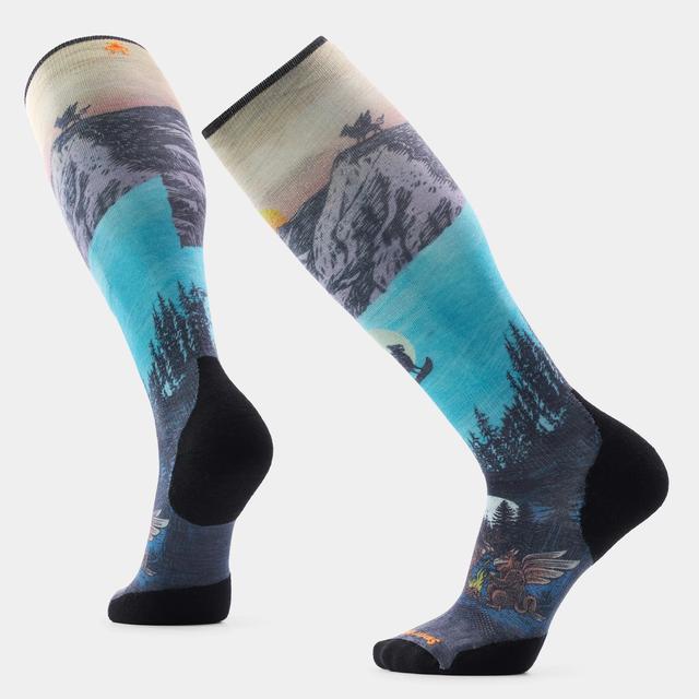 Smartwool Ski Winter Phase Print Over The Calf Socks Purple Dawn Purple Dawn