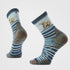 Smartwool Unisex Hike Bear Stripe Mid Crew Socks Twilight Blue