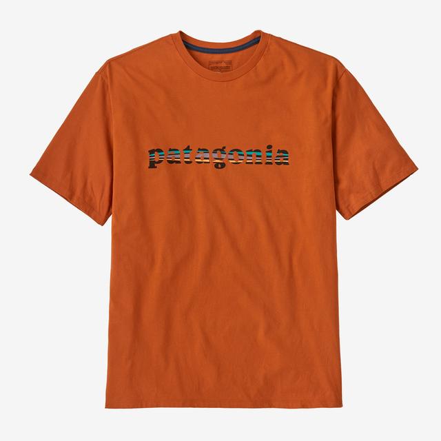 Patagonia '73 Text Logo Organic T Shirt Redtail Rust