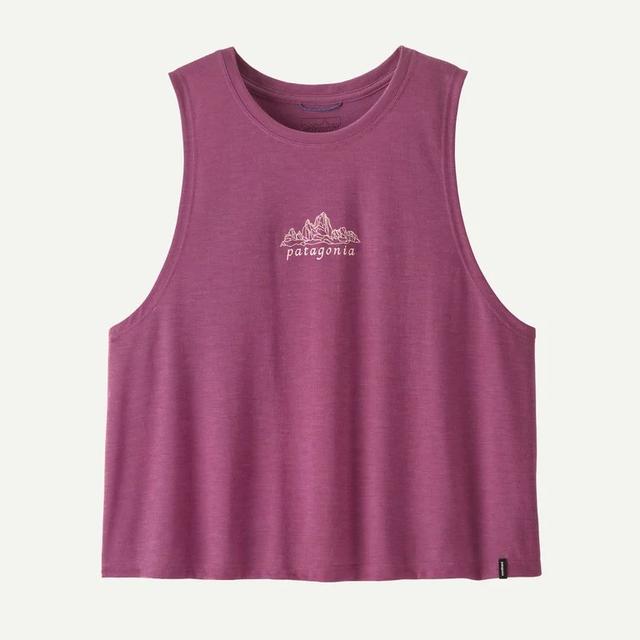 Patagonia Womens Capilene Cool Trail Cropped Tank Faded Magenta