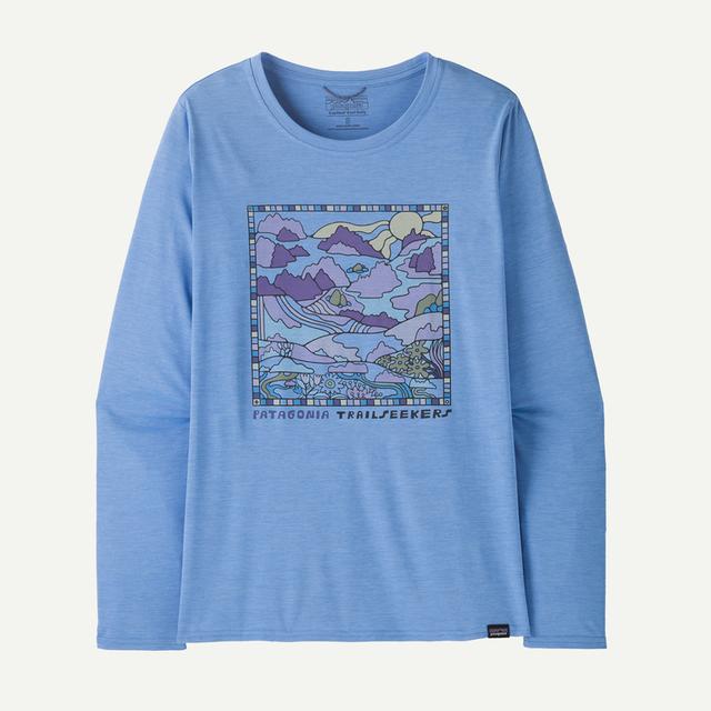 Patagonia L/s Cap Cool Daily Graphic Shirt - Lands Abundant Blue
