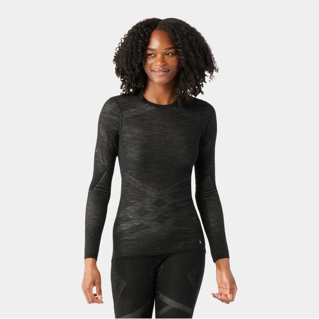 Smartwool Intraknit Thermal Merino Base Layer Crew Top Black-White
