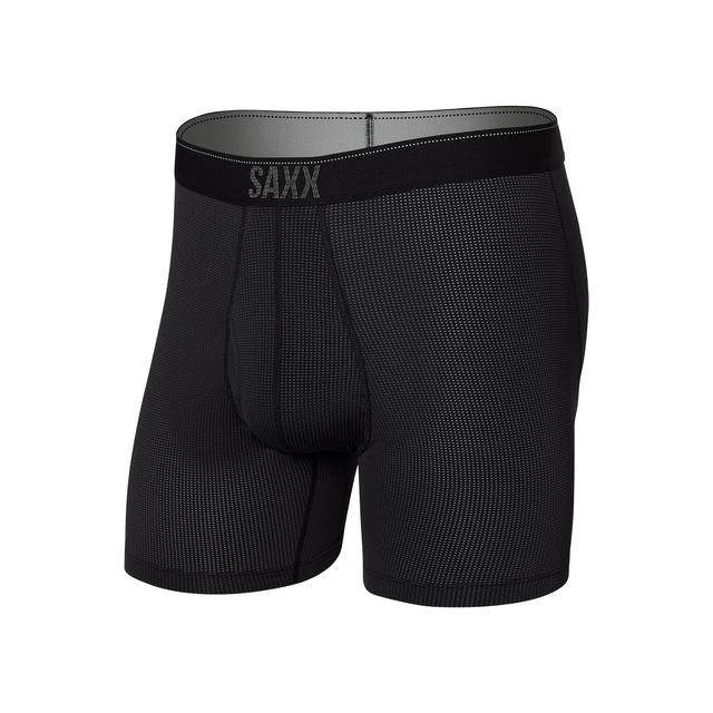 Saxx Mens Quest Quick Dry Mesh Boxer Brief Fly Black Ii