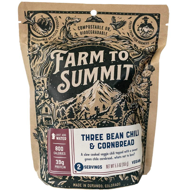 Farm To Summit - Three Bean Chili & Cornbread - 2 servings